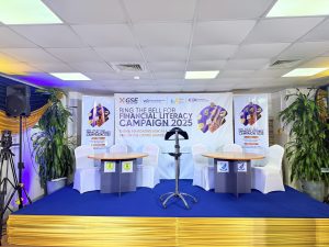 The Ghana Stock Exchange (GSE), in collaboration with the World Federation of Exchanges (WFE) and the International Organisation of Securities Commissions (IOSCO), is pleased to invite you to this year’s Ring the Bell for Financial Literacy programme.   The event is scheduled to commemorate World Investor Week on Thursday, October 9, 2025, from 10:00 a.m. to 1:00 p.m. at the GSE premises, 6th Floor, Cedi House, Accra.      The theme for this year’s event is: “Navigating Risk in a Digital Era on Capital Markets”   Below are the live stream links for Facebook and LinkedIn.    https://www.linkedin.com/events/ringthebellforfinancialliteracy7381731512918016000/theater/    https://web.facebook.com/events/985913120387927/, Ghana Stock Exchange